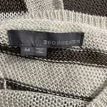 360‎ Sweater Jagger Sweater Stripe Crossback Knit Linen White Brown Size Medium Photo 9