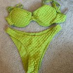 SheIn  Neon Green Textured Bikini Photo 0