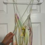 ZARA Tie Dye Print Mini Satin Dress Backless Spaghetti Straps Photo 2