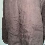 Flax  women’s small linen brown button blazer‎ Photo 1