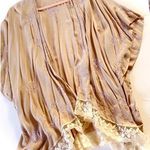 Embroidered Lace Kimono Duster Tan Size M Photo 0