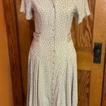 Vintage 80s Together Beige Floral Drop Waist Midi Dress Size 6 Photo 5