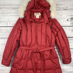 Cabela's Vintage Cabela’s Heavy Goose Down Parka w/ Fur Trim Hood Red Women’s‎ Sz 10 Med Photo 0