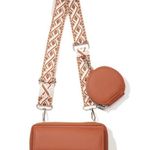 Zenana Outfitters New!Camel Tan VEGAN LEATHER CROSSBODY DUO WALLET HANDBAG Photo 2