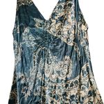 ZARA  large satin paisley blue mini dress Photo 2