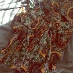 Chiffon geometric maxi dress Brown Size M Photo 0