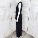 Calvin Klein Gold Button Tab Shoulders Belted Wide Leg Jumpsuit Black 6 Photo 2