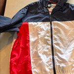 New Look red white and navy blue Hooded Jacket Photo 2