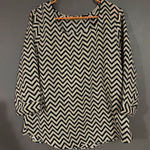 Liberty Love  Herring Bone Striped Black/White Women's Top Size M Photo 0
