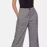 Avec Les Filles  Wide Leg Plaid Cropped Pants Size 6 Preppy Academic HBC40031 NWT Photo 0