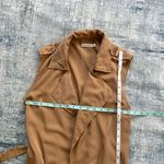 Stradivarius  Khaki Lightweight Sleeveless Open Front Trench w Attached Sash S Photo 8