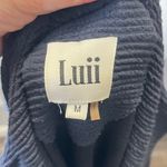 Luii‎ Women's Navy Textured Long Sleeve One Button Jacket Size Medium Blue Photo 4