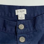 J.Crew Wide-leg Button-front Cropped Pants in Slub Cotton Navy Blue Size 26 Photo 3