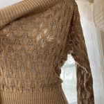 Guess Jeans Elegant Tan Shimmering Knit Sweater M Brown Size M Photo 3