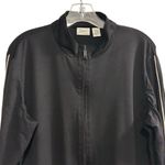 Spa by Chico's Women's Black Jacket Size 2 with White Piping Casual Size L Photo 1
