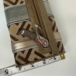 Tignanello Leather & Canvas Trifold Wallet Clutch Monogram T Brown Tan Paisley Photo 10