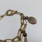 Pretty Charm Bracelet Gold Tone With Fish / Turtle / Stone Charms Photo 3