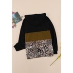 LEOPARD PRINT QUARTER ZIP PULLOVER POCKETED HOODIE SIZE XL (16 Photo 3