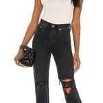 AGOLDE NEW  Lana Straight Jeans Disorder Black High Rise Denim Photo 0