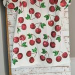 Queen of Sparkles Women's Small Puff Sleeve Cherry Mini Dress Red Photo 3