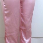 Pink Satin Feather Trim Pajama Pants Sz S NWOT Photo 2