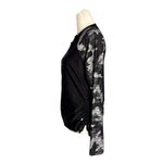 Free Country Top Womens S 4/6 Gray Black Camo Arms Drawstrings 1/4 Zip Pullover Photo 2