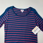 LuLaRoe  Julia Dress Blue and Pink NWT Size M Photo 5