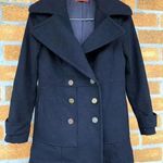 Alice + Olivia Coat Size S Black Peacoat Double Breasted Jacket Gunmetal Button Photo 0