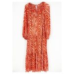 Mango NWT  Lidia Printed Maxi Dress 6 Orange Photo 1