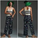 Anthropologie NWT The Colette Cropped Wide-Leg Linen Floral Pants by Maeve Sz 26 Photo 1