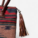 Pine Creek Boho Brown & Red Western Tote Bucket Bag, Fringe Detail, EUC Photo 1