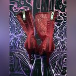 Cape Robbin EUC  Red Floral Boots with heel size 6.5 Photo 2