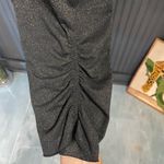 Kate Spade  Black with Gold Metallic Jersey Ruched Sleeve Top - Sz S 🧡🎀 Photo 4