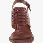 Lucky Brand  size 6 Lemia Cutout Leather Heel Sandal burgundy brown nwt Photo 5