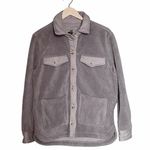 BLANK NYC NWT  Fleece Shacket Plush Cozy Soft Gray Shirt Jacket Size Small NEW Photo 3