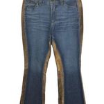 Dolce & Gabbana Denim & Suede Leather Panel Flared Blue Jeans Size 31 Photo 0