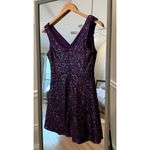 Lulus New Lulu’s Going‎ For The Glam Sequin Purple Skater Dress Cocktail Small Photo 5