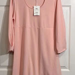 NWT Free Assembly Women's Pleated U Neck Mini Dress size Medium. Pink Photo 0