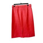 J.Crew  Women’s  Coral Pink 100% Wool Lined Pencil Skirt with Belt Size 8 Photo 2