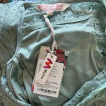 NWT Myntra All About You Green Lace Overlay Long Sleeve Midi Dress Size S Blue Photo 3