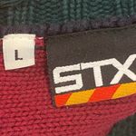 Vintage LAX Prep School Sweater Vneck Cable Knit Green Lacrosse L Size L Photo 4