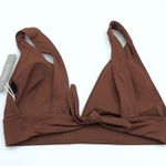 Everlane The Triangle Bikini Top Removable Pads Tie-Back Stretch Brown S Photo 3