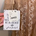 Free People NWT $300  Nude Combo One Black Cold Shoulder Floral Lily Mini Dress S Photo 5