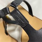 Salvatore Ferragamo  Black Leather Peria T-Strap City Sandals Block Heel size 7 Photo 3