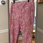 Talbots Women's Capri Pants Paisley Cotton Candy Palm Desert Size 8p Side Zip Photo 0