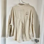 POL  Ivory Distressed Denim Jacket Sz M Photo 1