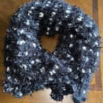 Vintage Black & White Fluffy Polka Dot Scarf Photo 1