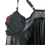 Victoria's Secret Victoria’s Secret Lace Embroidered Chiffon Chemise Nighty Black Red Sz 36 B/C Photo 7