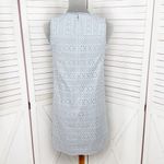 Loft Eyelet Split Neck Sleeveless Shift Tunic Mini Dress Powder Blue Size 2 Photo 5