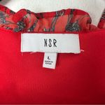 Nsr  Red Emma Floral Smocked Long Sleeve Mini Dress Large Photo 2